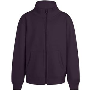 Mukua SZ270K Cooper Kids; sweatshirt voor kinderen, met ritssluiting, donkere pruim, maat 7/8, Donkere pruim, 7-8 años
