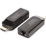 DIGITUS HDMI Extender - compact ontwerp - Full HD - Set (zender/ontvanger) - Tot 50 m bereik - Patchkabel (Cat 6, Cat 6A, Cat 7) - Power via Micro-USB - zwart