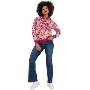 Joe Browns Dames Paisley Cosy Gebreide Hoodie Hooded Sweatshirt, roze, 42