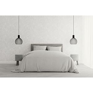 Italian Bed Linen Elegant dekbedovertrek, wit, dubbel, 100% microvezel.