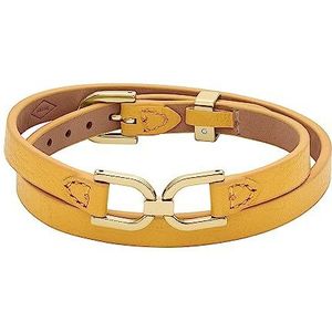 Fossil Armband voor vrouwen Heritage D-Link Citroen, geel lederen armband, lengte: 406mm, JF04439710