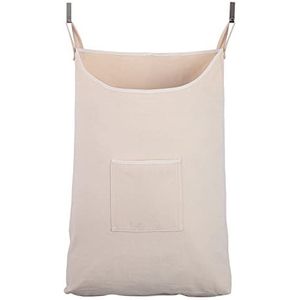 GORISEN Wasverzamelaar, wasmand, deur opknoping waszak met haken (beige, 65 liter)