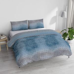 Italian Bed Linen Athena Dekbedovertrekset, 100% katoen, Dakar, blauw, tweepersoonsbed