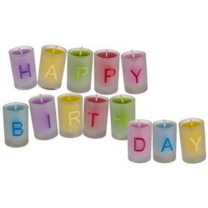 OOTB Set van Gekleurde Gelukkige Verjaardagskaars, Multi, 46 x 4 x 4,5 cm