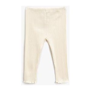 Koton Basic Ribbed Elastische tailleband, legging voor babymeisjes, wit (000), 18-24 Maanden