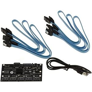 KALEA INFORMATIQUE CHIPSET JMB575 5-poorts SATA 3.0 6G Port Multiplier Replicator met SATA-kabels