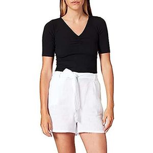 Bonateks, Shorts van puur linnen met riem, 100% linnen, DE-maat: 42, Amerikaanse maat: XL, shorts, wit - gemaakt in Itali�ë, wit, 42
