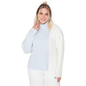 Trendyol Curve Plus Size Trui - Groen - Regular, Blauw, XXL grote maten