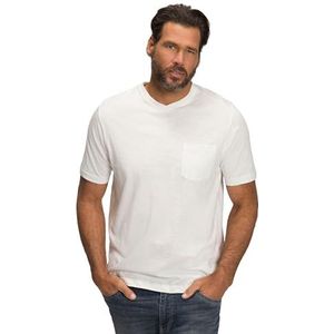 JP 1880 Heren basic, halve mouw, V-hals, vlamjersey, tot 8 XL T-shirt, zwart, L, zwart, L