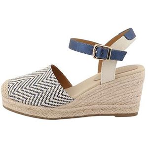 Tom Tailor Dames 7490730004 sandalen met sleehak, marineblauw, 38 EU, Navy Gold, 38 EU