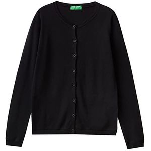 United Colors of Benetton Dames Maglia COREANA M/L 1091D5558 Cardigan trui, Nero 100, XS, Nero 100, XS