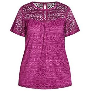 CITY CHIC Vrouwen Plus Size Top Serenity S/S Jurk Shirt, Magenta, 42 grote maten