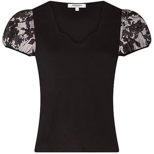 Morgan Dames T-shirt met korte mouwen van kant, DSCAPE, zwart, TXS, zwart., XS