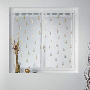 Douceur d'Intérieur Rechte paar lussen 2 x 60 x 90 cm zand voile print metallic SAMBA wit/goud