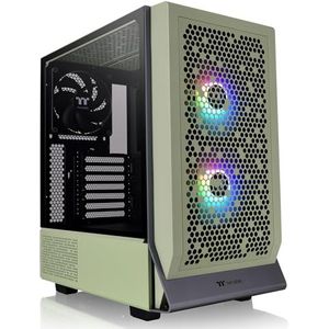 Thermaltake Ceres 300 Matcha Green Mid Tower E-ATX computerbehuizing met zijpaneel van gehard glas; 2xCT140 ARGB-ventilator vooraf geïnstalleerd; Rotationele PCIe-sleuven; CA-1Y2-00MEWN-00; 3 jaar