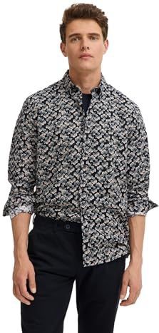 bugatti Herenhemd met lange mouwen, button-down-kraag, katoen, 150 mos, L