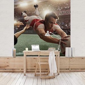 Apalis Kinderbehang vliesbehang Rugby Action Fotobehang Vierkant | Fleece Behang Muurbehang Muurschildering Foto 3D Fotobehang voor Slaapkamer Woonkamer Keuken | Grootte: 288x288 cm, Veelkleurig,