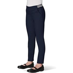 French Toast Strakke broek met elastische taille en zakken voor meisjes, schooluniform, elastische stof, Marineblauw, 5