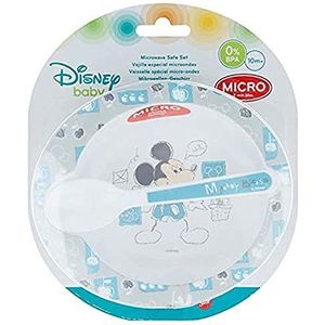 Elemed 90320 kleine kinderen 2 stuks, micro set (micro kom en micro-pp lepel) met Micky muis, meerkleurig