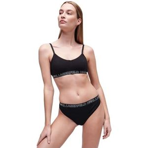 KARL LAGERFELD Dames Hoge Slip Met Ikonik 2.0-Logo, Zwart, S
