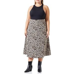 caspio Dames midirok met luipaardprint 19226419-CA06, beige leo, XL, Beige Leo, XL