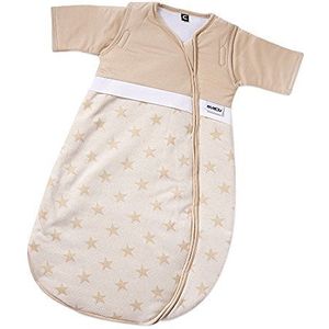 Gesslein 772199 Bubou babyslaapzak met afneembare mouwen: temperatuurregulerende slaapzak voor het hele jaar, baby/kinderen maat 90 cm, sterren beige