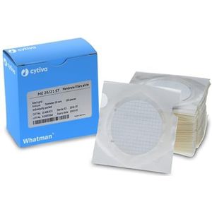 Whatman® Steriel ME 27 Celluloseester Cirkel (47 mm) met 0,8 µm poriegrootte, wit/zwart rooster en pad (3,1 mm)