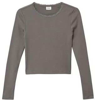 T-shirt - Slim-fit - Lange Mouwen - Geribde Stof