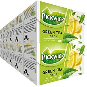 Pickwick Green Tea Lemon met Groene Thee en Citroen (240 Theezakjes, 100% Natuurlijk), 12 x 20 Zakjes