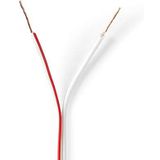 Luidspreker kabel (CCA) - 2x 0,35mm² / wit - 100 meter