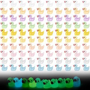 Romon Mini-eenden van kunsthars voor aquaria, potplanten, microtuinlandschappen, doe-het-zelfdecoratie, 100 stuks in 10 kleuren