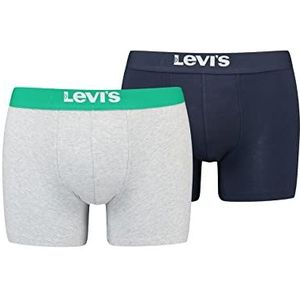 Levi's Solid Basic Boxer voor heren (set van 2), groen/grijs, S