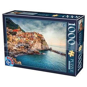 D-Toys Puzzle 5947502875956/EC 19 1000 stuks Landschappen Italië Manarola, meerkleurig