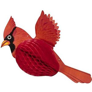 Honingraat Rode Kardinaal Vogel Prop Feestjurk 42cm