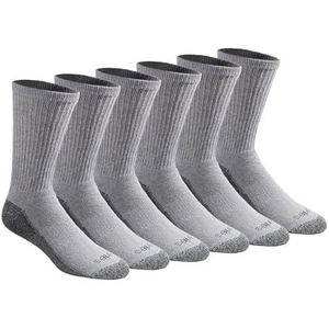 Dickies Multi-Pack Dri-Tech Moisture Control Crew Sokken voor heren, verpakking van 12 stuks, Grijs (6 paar), M