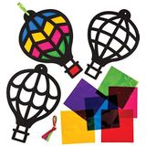 Baker Ross knutselsets voor decoratieve hangers ""heteluchtballons"" met gekleurd glas-effect (6 stuks) – voor kinderen om samen te zetten en te decoreren