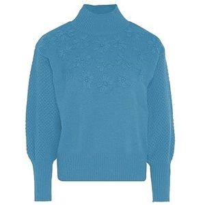 myMo Dames madeliefjes-pullover turquoise M/L, turquoise, M