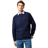 Wrangler - Cable Knit - Trui - Donkerblauw - Regular Fit