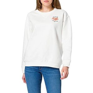 s.Oliver Sweatshirt voor dames met ruches detail, gebroken wit, 42