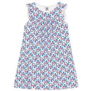 Petit Bateau Nachthemd voor meisjes met korte mouwen, wit/meerkleurig., 6 Jaar