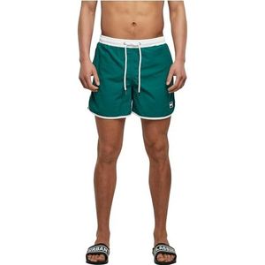 Urban Classics Heren zwembroek Retro zwemshorts, tweekleurige mannen zwemshorts verkrijgbaar in vele kleuren, maten XS - 5XL, wit/groen, XXL