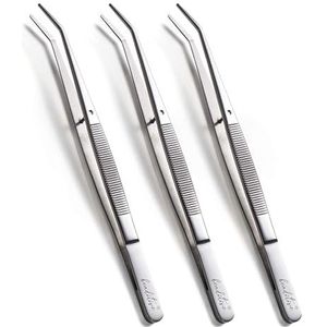 Beaditive 6 inch naaimachine pincet set (3-delig) gekartelde gebogen tips | Professionele kwaliteit, hoge precisie | roestvrij staal