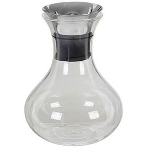 Premier Housewares Glazen karaf met deksel flessen/verwijderbare deksel luchtdichte siliconen ring hedendaags ontwerp ronde glazen drank pitcher smalle hals