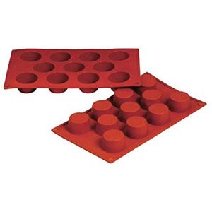García de Pou 166.12 Bakvorm van siliconen Bake Flex Muffin, 17,5 x 30 cm, 125 stuks, rood