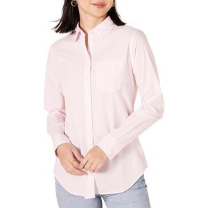 Amazon Essentials damesshirt met lange mouwen,Roze streep,S-M