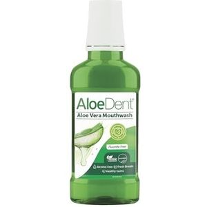 AloeDent Aloë Vera Mondwater Zonder Fluoride, Natuurlijk, Veganistisch, Dierproefvrij, SLS Vrij, Alcoholvrij, Gezond Tandvlees, 250ml