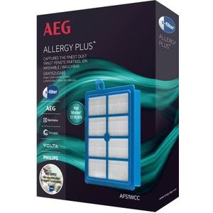 AEG AFS1W Allergy Plus filter, wasbaar, voor AEG en Philips s-bag stofzuiger, voor UltraOne, UltraSilencer, VX6-, VX6-2-, VX7-, VX7-, LX7-, LX7-2, VX8-, VX8-2-, VX9-Öko, VX9-2-, LX8-, LX8-2-, LX9
