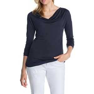 edc by ESPRIT Damesshirt met lange mouwen met waterval-hals