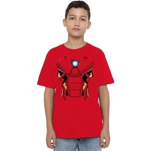 Iron Man Jongenskostuum Unisex Kids T-shirt, Rood, 5-6 jaar