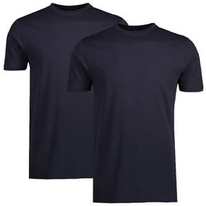 LERROS Heren dubbelpak ronde hals T-shirt, Donkerblauw, M
